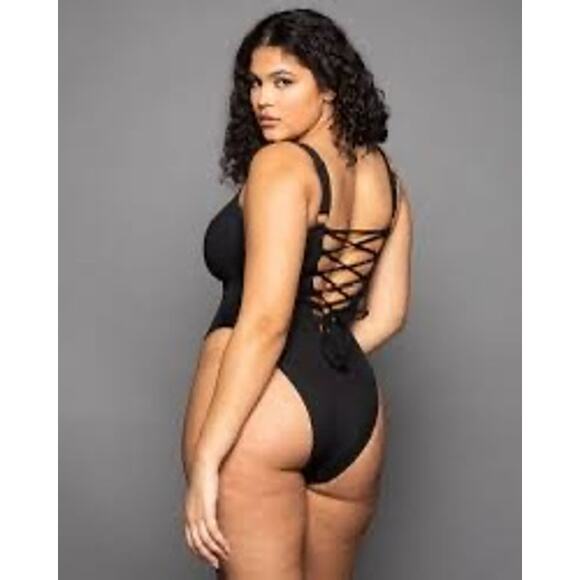 TA3 Other - TA3 XL Regular Length H/I Cup One-piece Swimsuit Black High cut Lifty NWT